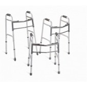 Medline Two Button Folding Walkers with 5" Wheels